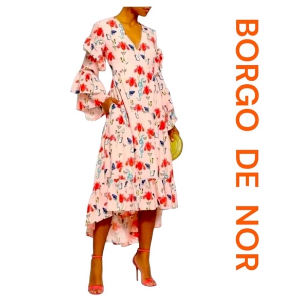 Borgo De Nor Dresses & Skirts - BORGO DE NOR Luna High-Low Midi Dress, Size 10.